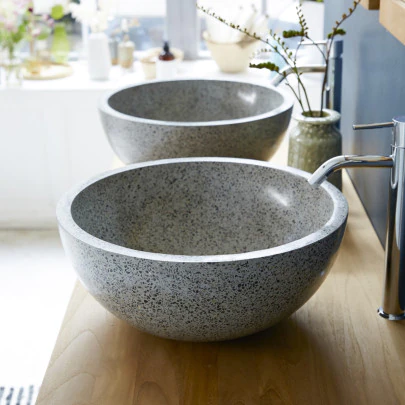 Isa - Vasque ronde en terrazzo grey