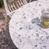 Elio - Table de jardin ronde en terrazzo premium et métal green 4 pers.