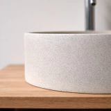 Gina - Vasque ronde en terrazzo cream