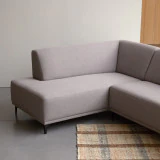 Lars - Canapé d'angle gauche en tissu gris taupe 295 x 185 cm, 5 places