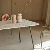 Elio - Table rectangulaire en terrazzo premium et métal brown 4-6 pers.