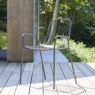 Arty - Fauteuil de jardin en métal dark grey