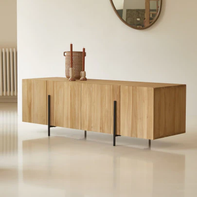 Honorine - Buffet bas en teck massif 165 cm