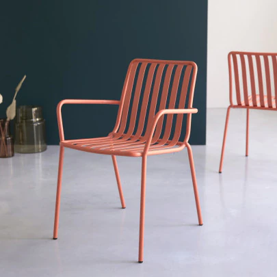 Gaby - Fauteuil en métal orange