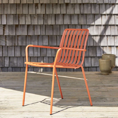 Gaby - Fauteuil de jardin en métal orange