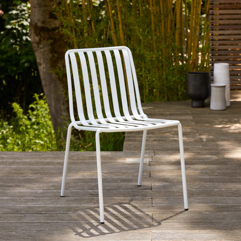 Gaby - Chaise de jardin en métal white