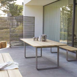 Harper - Table de jardin en teck massif et aluminium 6/8 pers.