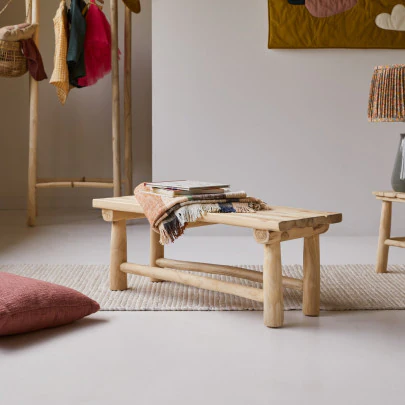 Kilim - Banc déco enfant en teck massif