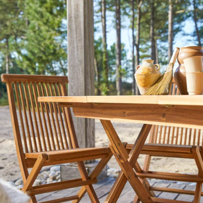 Capri - Ensemble de jardin en acacia massif 4 chaises