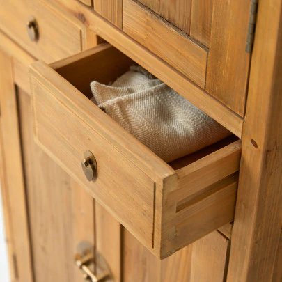 Yuki - Armoire en pin massif recyclé Naturel