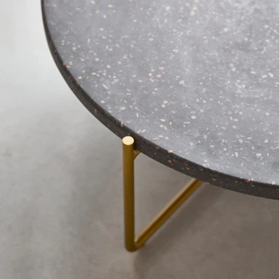 Anatole - Table basse en terrazzo et métal grey