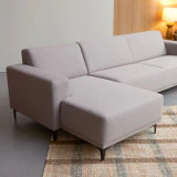 Lars - Canapé d'angle gauche en tissu gris taupe 300 x 150 cm, 5 places