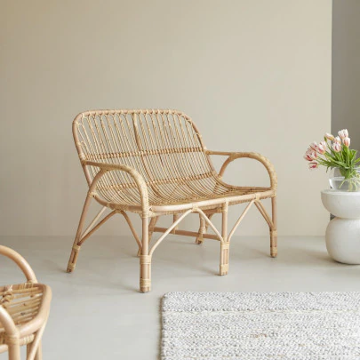 Ondine - Banquette en rotin naturel