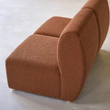 Swann - Banquette modulable en acacia massif et tissu terracotta, 3 places