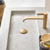 Nova - Meuble salle de bain en chêne massif et terrazzo premium Moon 80 cm