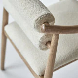 Colombe - Fauteuil en acacia massif et tissu bouclette