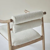 Colombe - Fauteuil en acacia massif et tissu bouclette