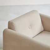 Bjorn - Fauteuil en chêne massif et tissu écru