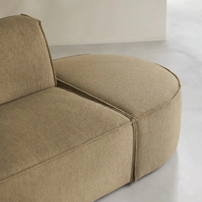 Dario - Fauteuil lounge modulable en tissu camel