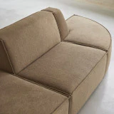 Dario - Banquette modulable en tissu camel, 2 places