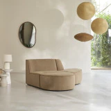 Dario - Banquette modulable 2 places en tissu camel