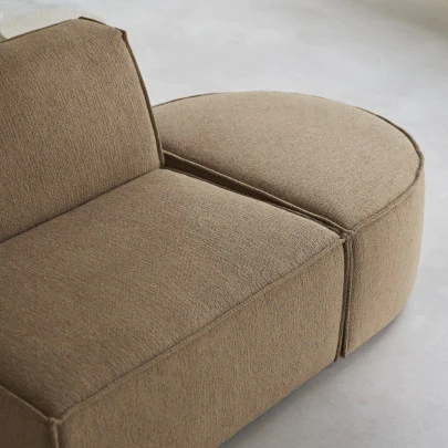 Dario - Fauteuil lounge modulable en tissu camel