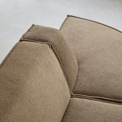 Dario - Banquette modulable 2 places en tissu camel