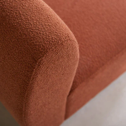 Swann - Chauffeuse modulable en acacia massif et tissu terracotta