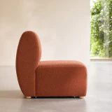 Swann - Banquette modulable en acacia massif et tissu terracotta, 3 places