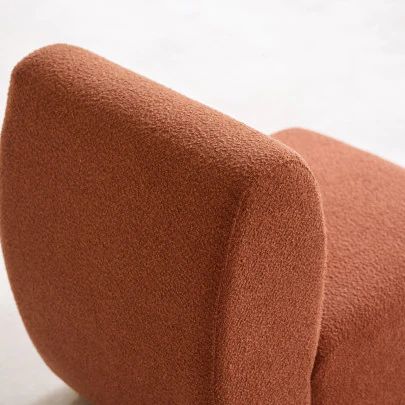 Swann - Chauffeuse modulable en acacia massif et tissu terracotta