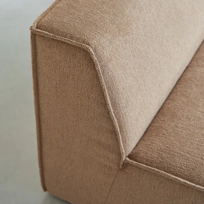 Dario - Banquette modulable 2 places en tissu camel