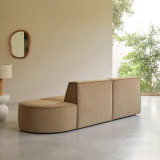 Dario - Banquette modulable 2 places en tissu camel