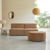 Dario - Banquette modulable 2 places en tissu camel