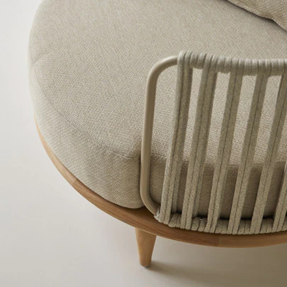 Ezra - Fauteuil en teck massif et tissu