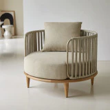 Ezra - Fauteuil en teck massif et tissu