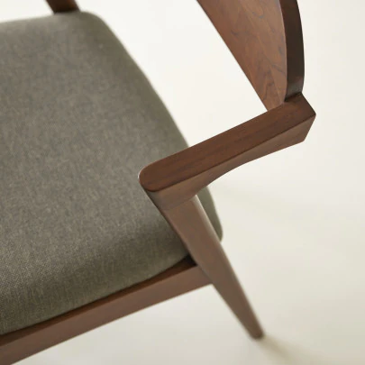 Guido - Chaise en teck massif foncé et tissu