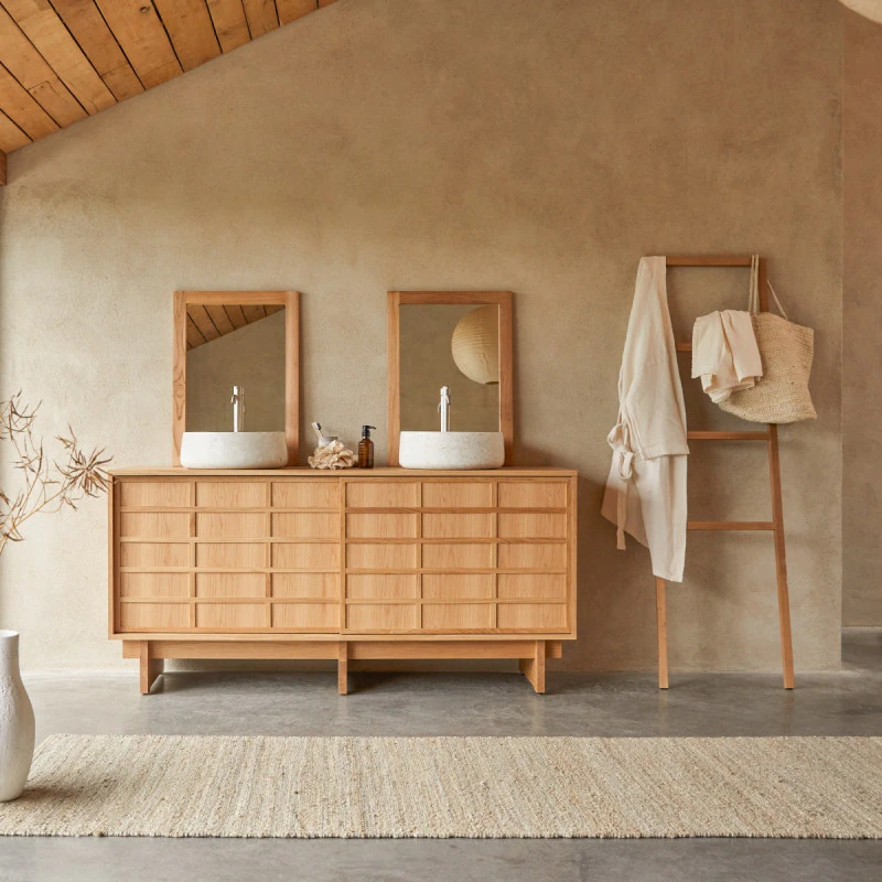 Miu - Meuble salle de bain en chêne massif 170 cm