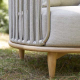 Ezra - Fauteuil de jardin en teck massif et tissu