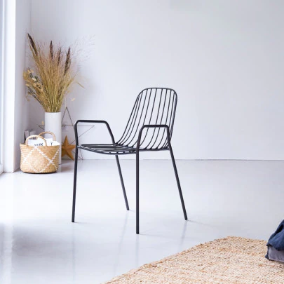 Arty - Fauteuil en métal dark grey