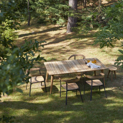 Katrine - Table de jardin en teck massif recyclé 6-8 pers.