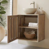 Lila - Meuble de salle de bain en acacia massif 60 cm