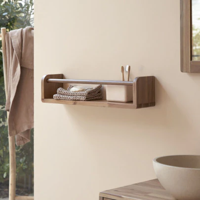 Lila - Etagère de salle de bain en acacia massif 60 cm