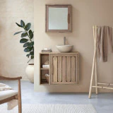 Lila - Meuble de salle de bain en acacia massif 80 cm